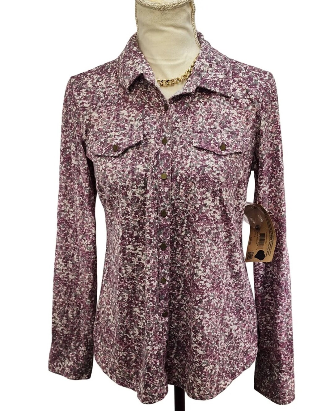 Ruff Hewn Rose Floral Western Button Up Shirt NWT M